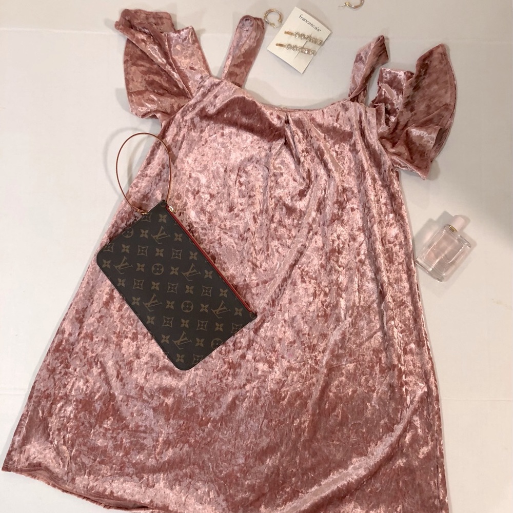 Pink velvet dress Large